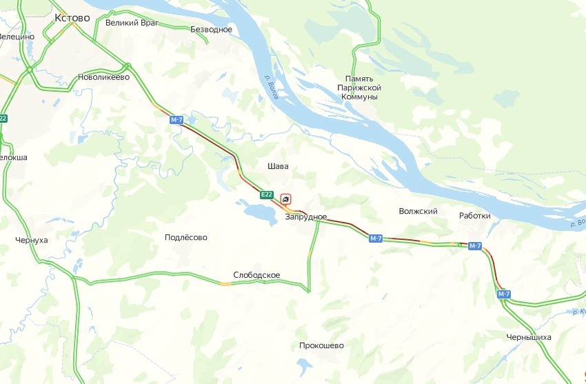 Пробка в 26 километров образовалась из-за смертельного ДТП в Кстовском районе