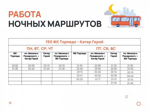 Стал известен график ночных автобусов в Нижнем Новгороде - фото 3