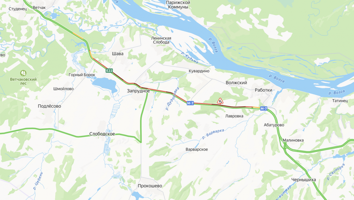 Пробка длиной в 18 км образовалась на трассе М-7 под Нижним Новгородом - фото 1