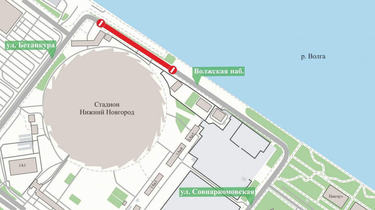 Движение транспорта на участке Волжской набережной приостановят до 10 июля